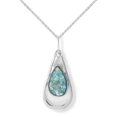thumbnail image 1 of Ancient Roman Glass Pear Cutout Necklace 18-inch Sterling Silver, 1 of 1