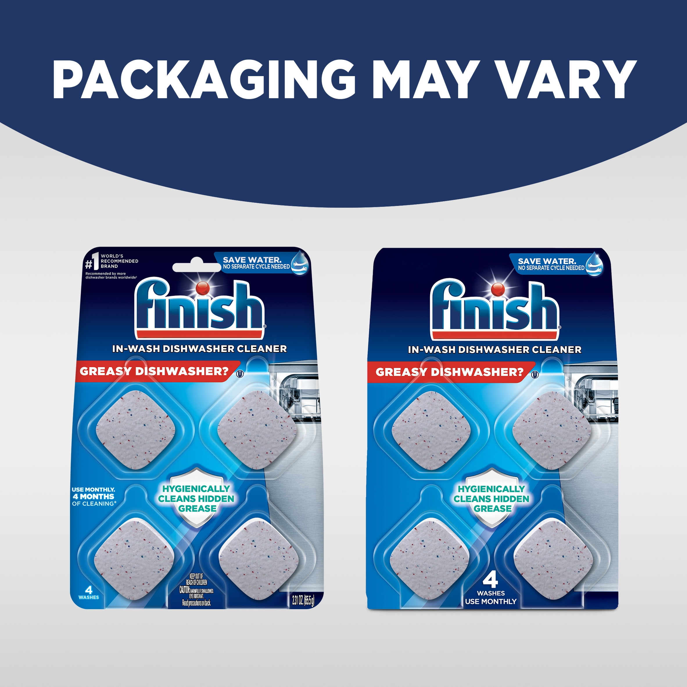 Finish In-Wash Dishwasher Cleaner, 4 Count