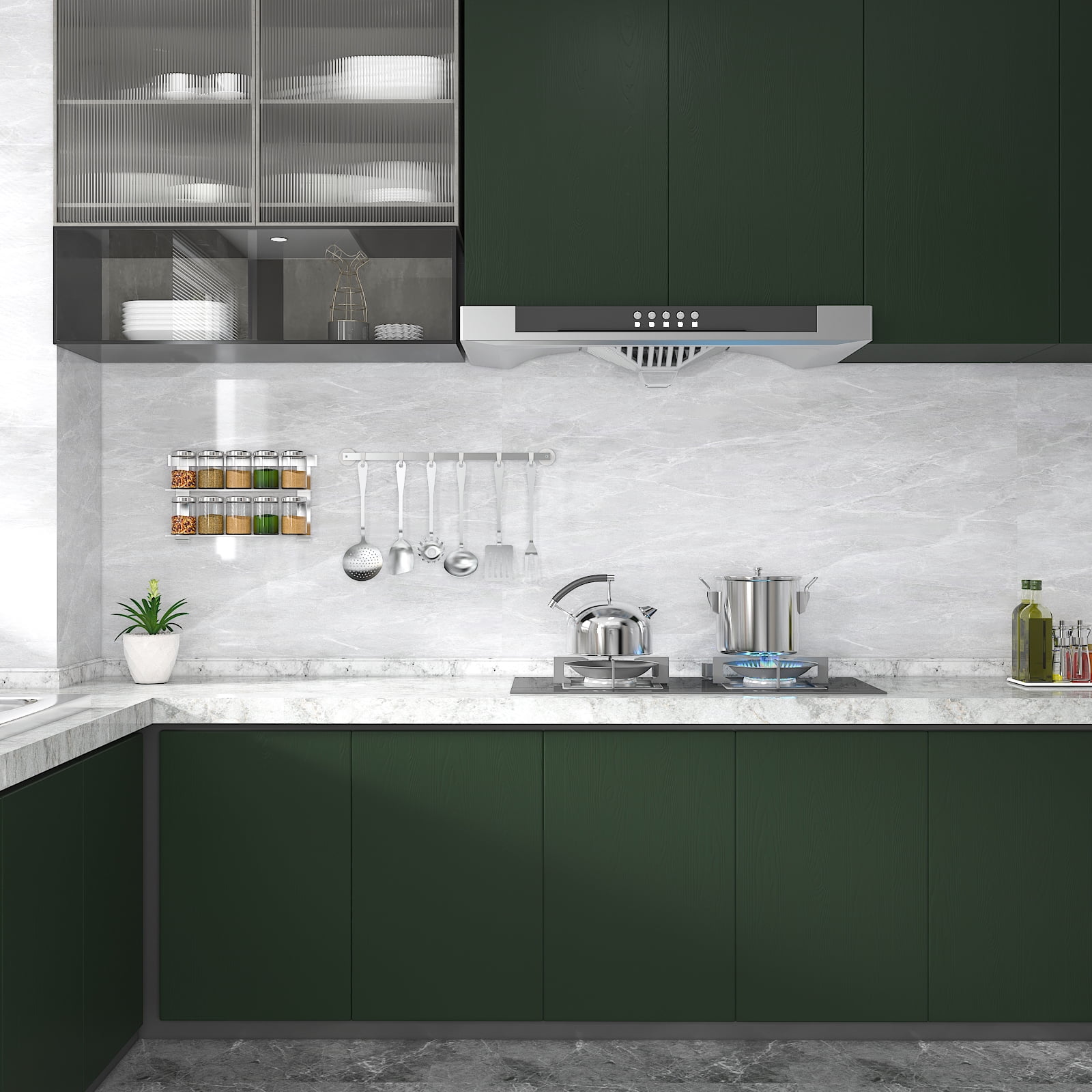 CHIHUT Green Wood Contact Paper for Countertop Waterproof Removable Faux Wood Wallpaper Peel and Stick Green Grain Wall Paper for Kitchen Green Grain Vinyl Roll for Bathroom Furniture 17.7"x236"