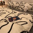 thumbnail image 1 of Korean Ins Black Flower Bedding Set Girl Orange Princess Style Sheet Cover Trellis Polyester Soft Bedclothes For Gitls Gift, 1 of 1