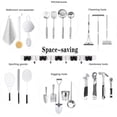 thumbnail image 4 of Garage Storage System, Space Organizer Stainless Steel Heavy Duty No-Slide Grip Easy Installation for Kitchen Bathroom Garage Laundry Room (5 Racks & 4 Hooks), 4 of 7