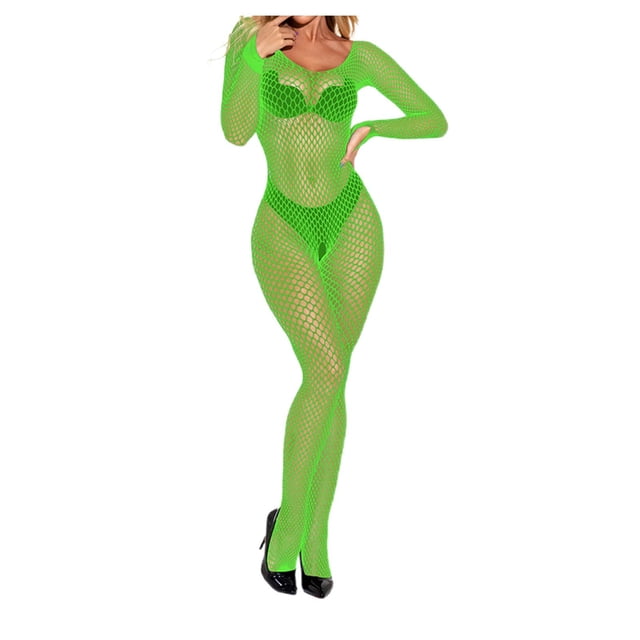 TINZ Bas Résille à Manches Longues pour Femmes avec Entrejambe Ouvert Lingerie Transparente pour Porter Collants de Danse pour Femmes Collants Transparents Collants en Drap