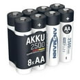 thumbnail image 3 of ANSMANN maxE Rechargeable AA Batteries 2500mAh Low Self Discharge NiMH AA Battery pre-Charged for Remote, Controller, Flashlight etc. (8-Pack) (5035442-590-1), 3 of 5