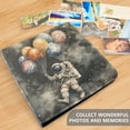 thumbnail image 4 of FORMRS 3 Ring Photo Album 4"x6" Self Adhesive Large Capacity PU Leather Cover, Watercolor Space, 4 of 7
