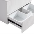 thumbnail image 4 of Miniyam 30" Wall Mounted Bathroom Vanity Base with Two Soft Close Drawers, Handle-Free Design, White, 4 of 6