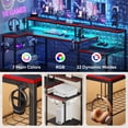 thumbnail image 5 of Bestier 71 inch L-Shaped Gaming Desk with Power Outlets LED Computer Office Table with Monitor Stand & Storage Shelf in Black Carbon Fiber, 5 of 9