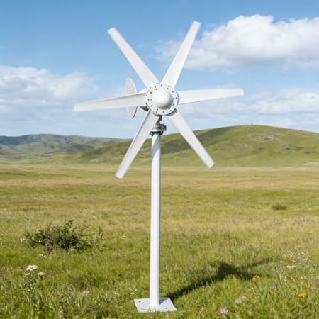 800W Wind Turbine Generator Kit 12V/24V, 6-Blade Turbina Eolica with MPPT Controller, Low Start Wind Speed Renewable Energy Solution, Vertical Windmill Power System for Home Farm RV Boat