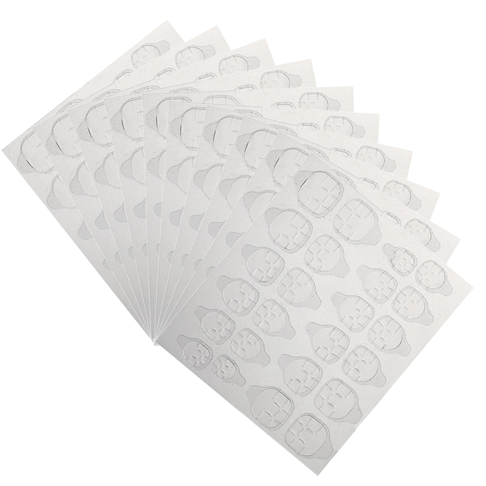 10 Feuilles / 240 Pcs Rubans Adhésifs Transparents pour Nail Art DIY