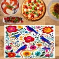 thumbnail image 2 of Amarainy Colorful Mexican Embroidery Style Birds And Flowers Pattern Linen Table Mats Set Of 4 For Home Kitchen Table Decor 12x18 inch, 2 of 5