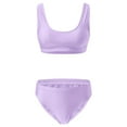 thumbnail image 6 of Two Piece Swimsuit for Women Neck Bikini Crop Top High Cut Womens Bathing Suits Sporty High Waisted Swimwear, 6 of 7