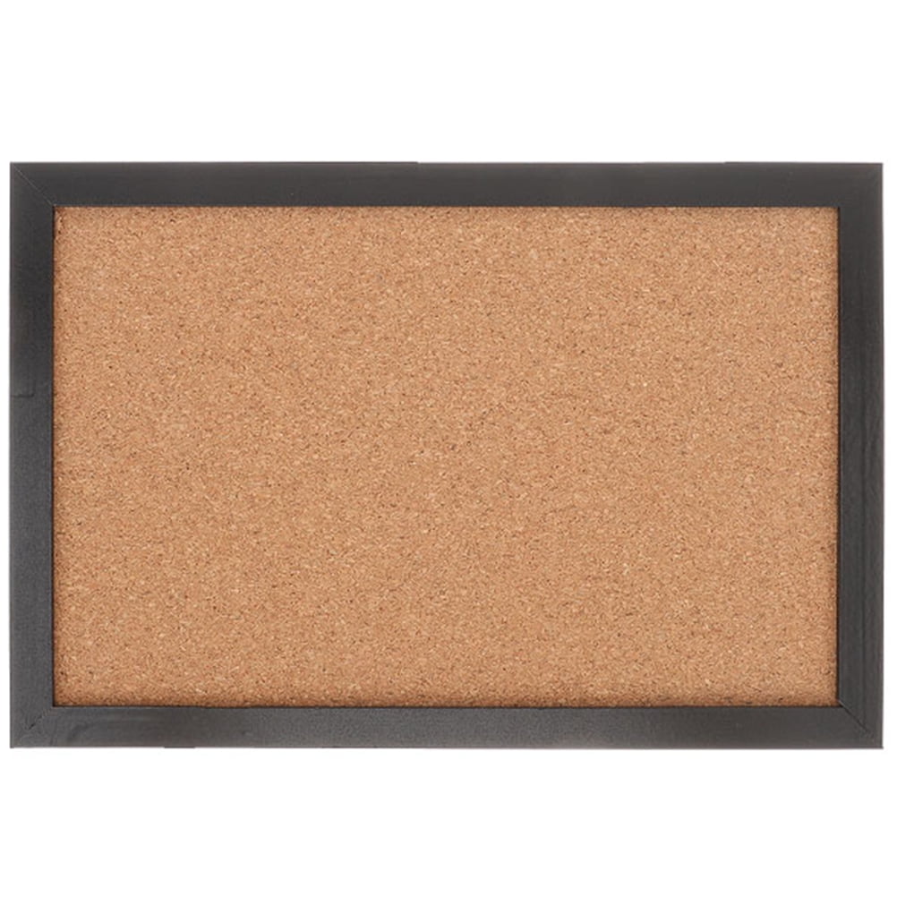 UPKOCH Cork Board Small Message School Decor Wall-mounted Desktop 40X30CM Black Wood Office