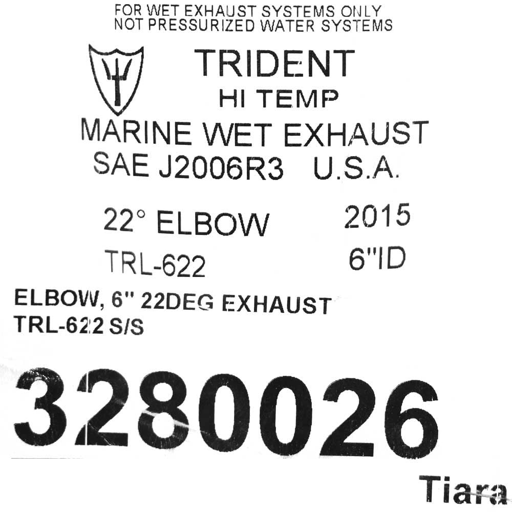 Trident Marine 22 Degree Boat Wet Exhaust Elbow TRL-622 | Taira 6 Inch