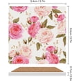 thumbnail image 4 of SKYSONIC English Roses Seamless Printed Square Ceramic Coaster for Drinks with Cork Base for Coffee Cups Place Mats for Home Decor Set of 6 Pieces, 4 of 4