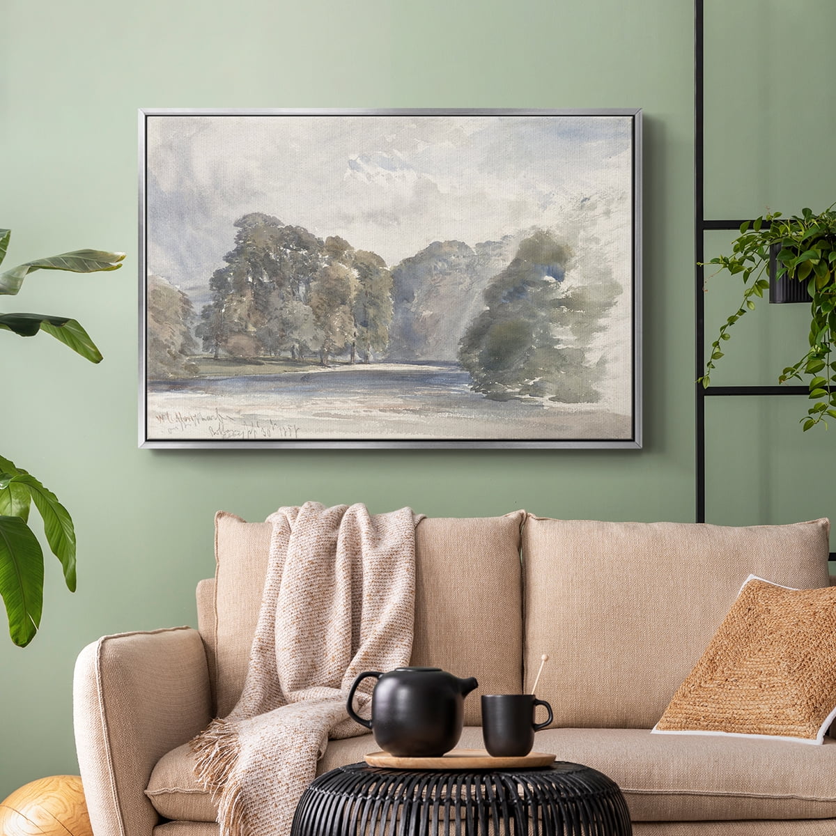 Vintage Landscape-CCCLIII By Wexford Home Framed in Silver Wood Gallery Wrapped Canvas 17 in. x 25 in.