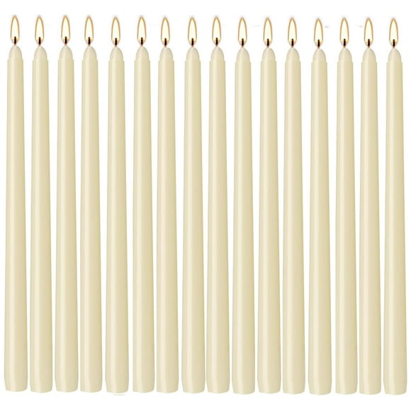 Paquete de 16 velas cónicas de color marfil de WPONSZU, 25 cm, sin perfume