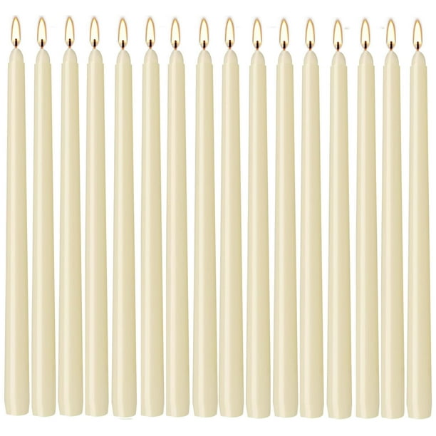 Paquete de 16 velas cónicas de color marfil de WPONSZU, 25 cm, sin perfume
