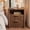 2 Drawer, variant on Walnut Nightstand Set of 2 with Charging Station, 3 Drawer Wood Fluted Bedside Table with Open Shelf, 22.8" L × 15.8" W × 24" H