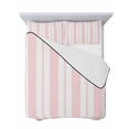 thumbnail image 7 of Quilts Twin-XL Size Bedding Set, Pink Striped Lightweight Quilted Comforter, Blue Geometric Line Stripes Farmhouse Soft Reversible Bedspread Coverlet with Pillow Covers for All Season, 68" x 98", 7 of 7