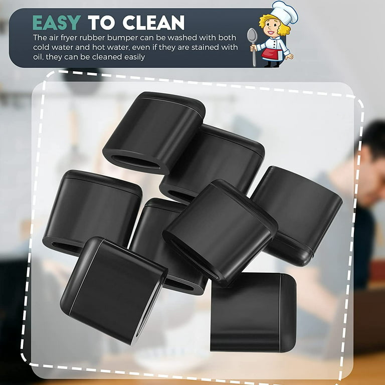  Air Fryer Replacement Parts, 8 Pieces Heat Resistant Food Grade  Anti-scratch Silicone Air Fryer Rubber Feet Tabs Tips Parts Accessories  Covers for Ninja Air Fryer Grill Pan Plate Crisper Plate Tray 
