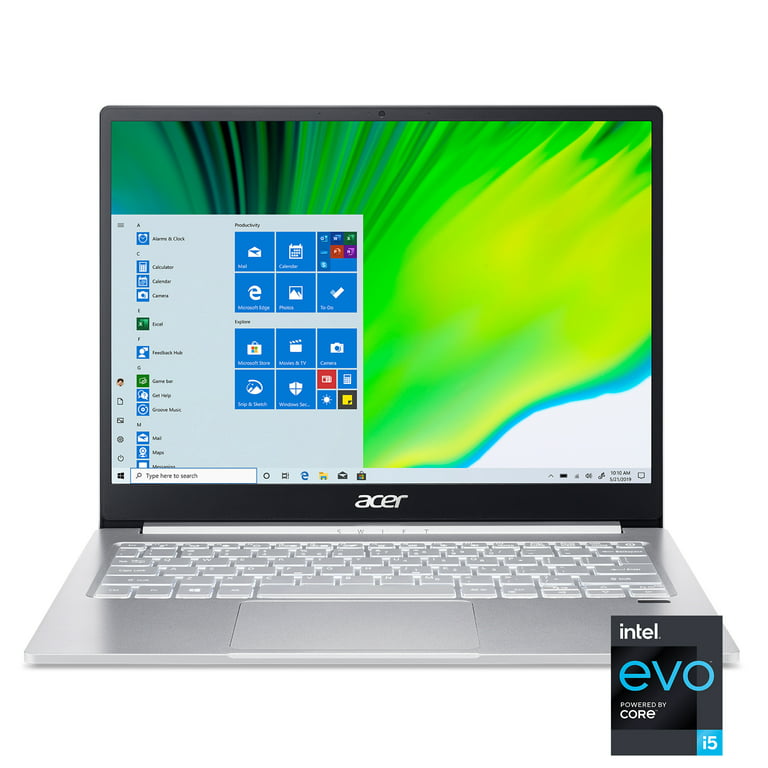 Swift 3 Intel Evo Thin Light Laptop, 13.5" 2256 x IPS, Intel Core i5-1135G7, Intel Iris Xe Graphics, 8GB LPDDR4X, 512GB NVMe SSD, Silver, Windows 10, - Walmart.com