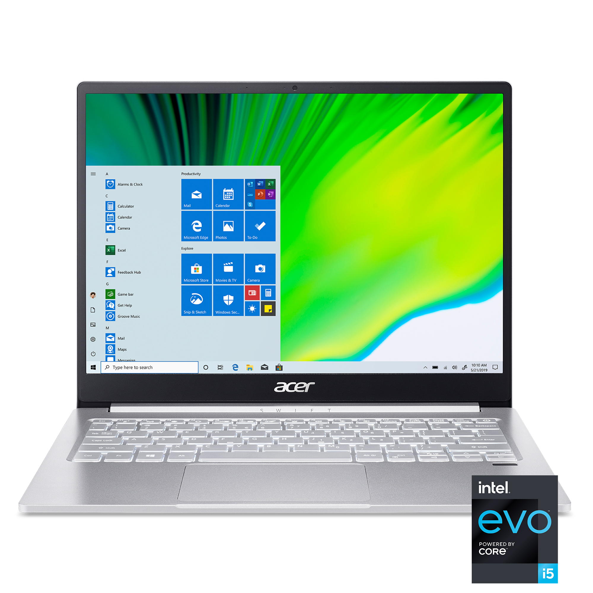 Acer Swift 3 Intel Evo Thin & Light Laptop, 13.5" 2256 x 1504 IPS, Intel Core i5-1135G7, Intel Iris Xe Graphics, 8GB LPDDR4X, 512GB NVMe SSD, Silver, Windows 10, SF313-53-56UU - image 3 of 15