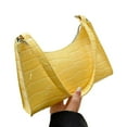 thumbnail image 1 of Women Handbag Glossy Textured Faux Leather Solid Color Zipper Gift Large Capacity Ladies Single Shoulder Bag Purse Dating Use, 1 of 10