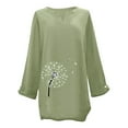 thumbnail image 4 of Breathable Linen Shirt for Summer Travel, 100 Percent Cotton Tops Women Spring ​Cotton Boho Short Sleeve Shirts Button Down Blusas Casuales De Mujer Bonitas Blouses Up Basic Green 3Xl, 4 of 5
