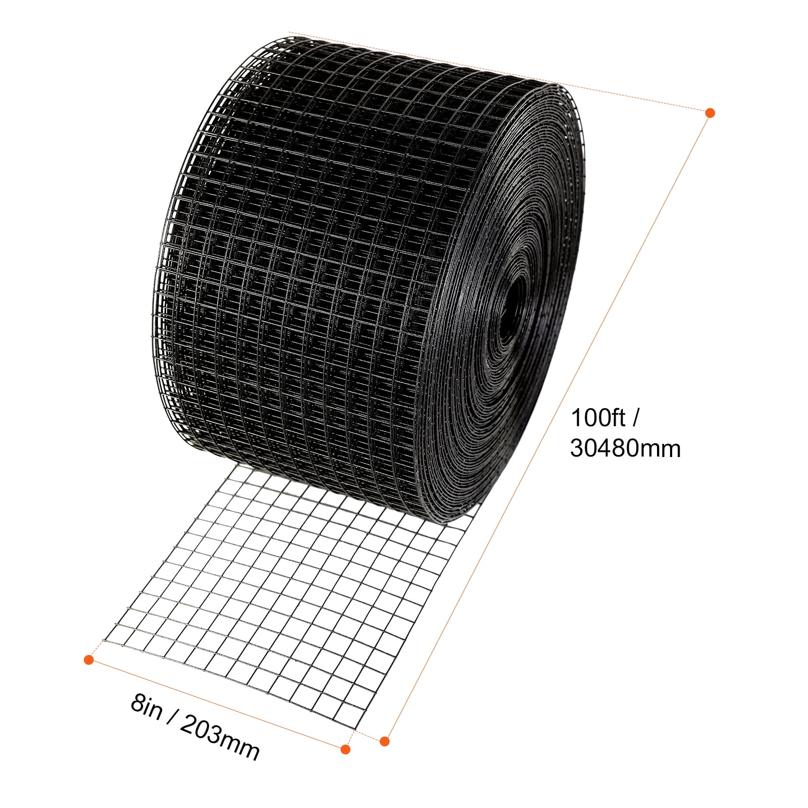 KFFKFF Solar Panel Bird Protection, 8x100ft, Complete with 100 Aluminum Fasteners, Coated with Rust-Resistant PVC, 1/2 inch Wire Mesh Roll Kit