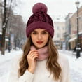 thumbnail image 2 of AWZXDE Winter Glitter Sphere Ear Cover Hat Thermal Winter Hats For Women Cold Weather Thickened Warm Knitted Cap, 2 of 5