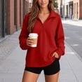 thumbnail image 6 of GUACER Long Sleeve Tops for Women Hoodless Trendy Oversized Half-Zip Soft Casual Pullover Sweatshirts, 6 of 9