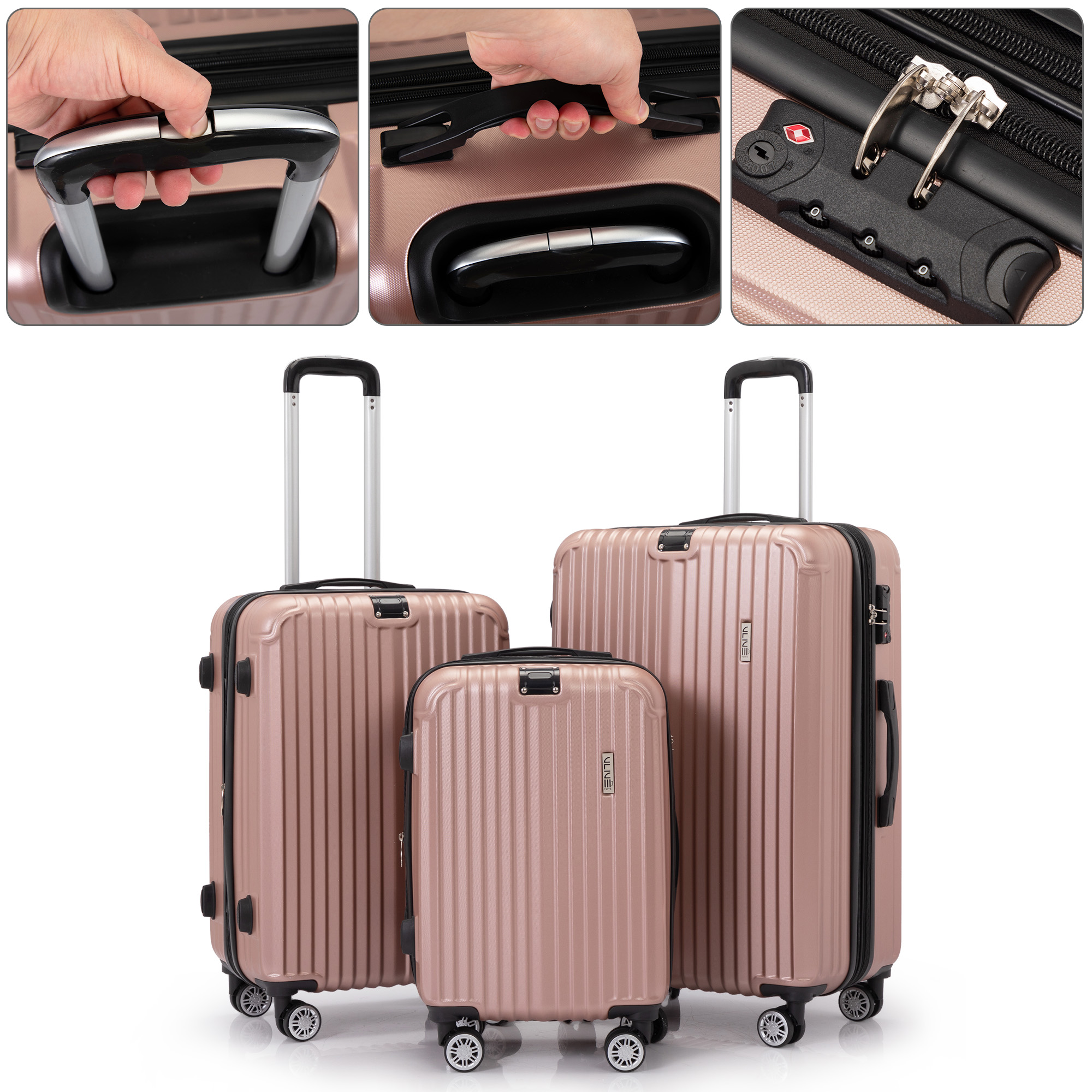 Sandinrayli Pc Hardside Expandable Luggage Set W/ TSA Lock Spinner