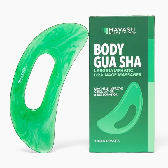Havasu Nutrition Body Gua Sha, Large Lymphatic Drainage Scraping Therapy Massager, Green