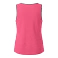 thumbnail image 5 of Women's V Neck Shirts Contrast Trim Sleeveless Tank Top Breathable Casual Undershirt for Summer Hot Pink M, 5 of 7