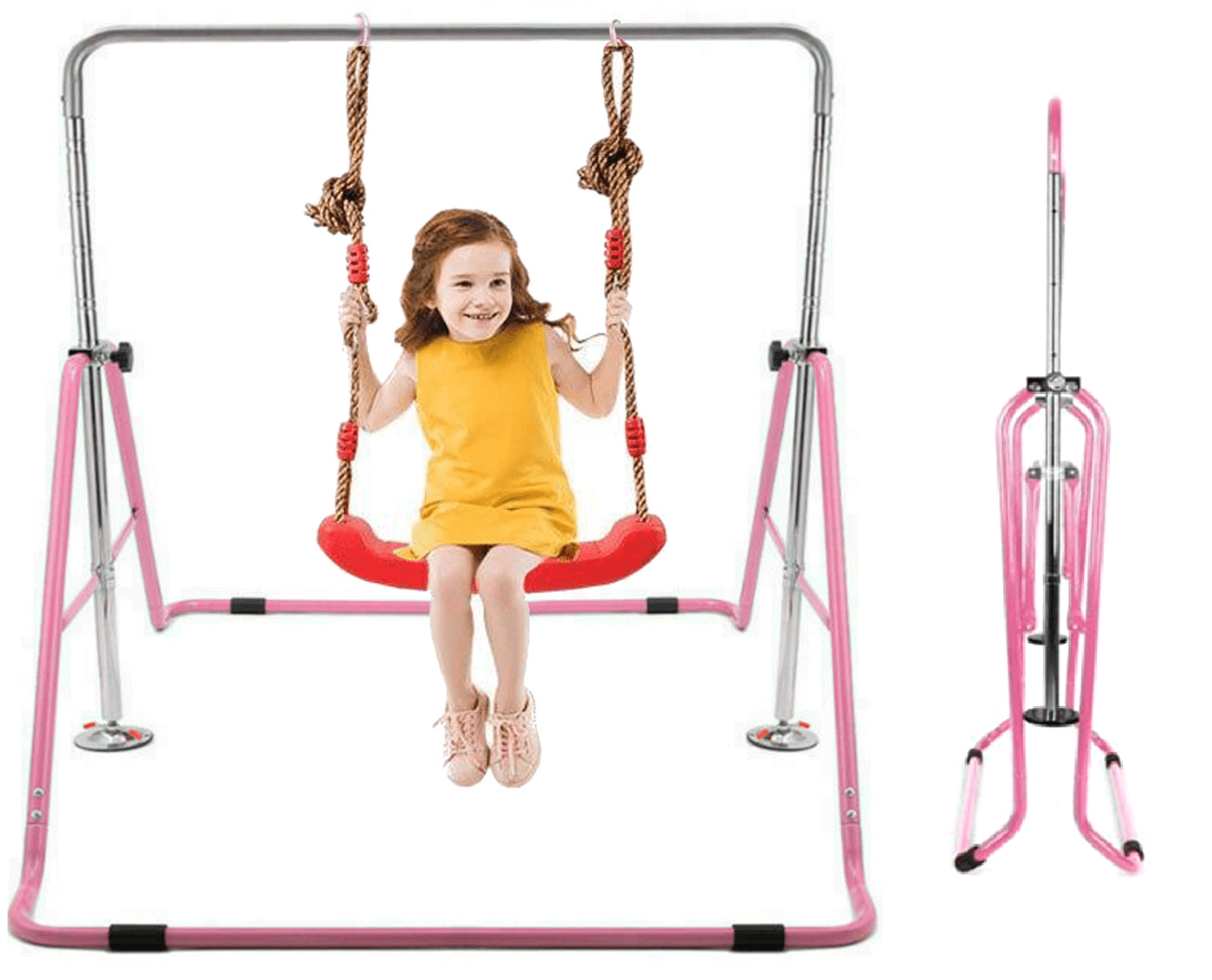 Hudora Adjustable Gymnastic Horizontal Bar Set 4 Heights Kids Outdoor Gym Exercise New 