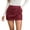 Burgundy, variant on Women's Faux Suede Mini Skirts Stretchy Slim Fitted Wrap Back Zipper Down Skirt Casual Elegant A-Line Skirt for Office Work Everyday Brown