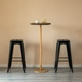 thumbnail image 6 of Basicwise 4-pcs 30-inch Backless Metal Bar Stool Stackable Heavy-Duty Counter-Height Chair for Home Bars Patios Kitchen Islands Cafes Restaurants Bistros and Dining Areas for Indoor & Outdoor, Black, 6 of 6