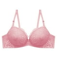 thumbnail image 5 of Bigersell Push up Bras for Women Wireless T-Shirt Bra No Underwire Back Hook and Eye Closure Everyday Wire-Free Bra Comfortable Lace Padded Brassiere Wireless Sports Bras Pink 32, 5 of 6