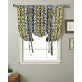 thumbnail image 2 of Yellow Navy Blue Geometric Tie Up Curtains for Kitchen Bathroom Bedroom Windows 45 Inch Length, Southwestern Ethnic Boho Balloon Drape Curtains Shade Rod Pocket Drapery Curtain Panel, 42"x54", 2 of 7