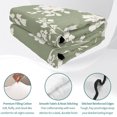 thumbnail image 4 of Twin XL Quilt Set 68''x98'', White Spring Floral Lightweight Bedspread Coverlet Set with 2 Pillow Shams, Summer Flowers Sage Green Pastoral Breathable All Season Quilt Bedding for Dorm/Guest Room, 4 of 9