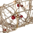 thumbnail image 5 of Northlight 18" Prelit Champagne Gold Glittered Rattan Berry Christmas Wreath - Clear Lights, 5 of 6