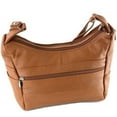 thumbnail image 4 of Women's Genuine Leather Purse Adjustable Strap Mid Size Multi Pocket Shoulder Bag, 4 of 10