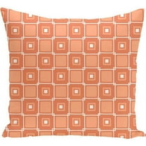 Simply Daisy 16" x 16" Square Pop Geometric Print Pillow, Coral