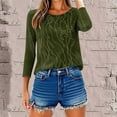 thumbnail image 6 of Yuanlook Women's 3/4 Length Sleeve Tops Crew Neck Dressy Casual Blouses T Shirts Fall Clothes - Green - L, 6 of 9