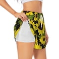 thumbnail image 1 of Balery Sunflowers In Vintage Pantalones cortos deportivos para mujer con forro y dos bolsillos, elásticos, para entrenamiento, gimnasio, yoga-X-Large, 1 of 7