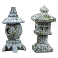 thumbnail image 1 of Estatua de resina Shamjiam 2x 1 par de linterna de pagoda oriental para Jardín Patio bonsái, 1 of 8