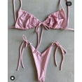thumbnail image 2 of Bikini Triangle Aguichant pour Femmes, Soutien-Gorge Froncé et String, Maillot de Bain, 2 of 4