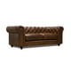 thumbnail image 1 of Love Seat 100% de Piel Genuina ConfortoPiel  Chesterfield Caramelo, 1 of 3