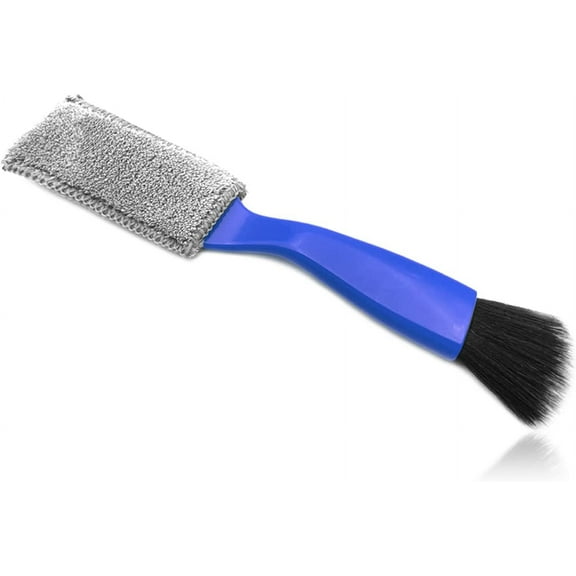 Double Head Brush for Car Clean, Car Duster Interior Mini Hand Held Detailing Brushes for Vehicles Car Clean for Steering Wheel,Air Outlet, Soft Car Detailing Brush(Blue)