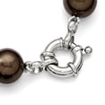 thumbnail image 2 of Sterling Silver 10-11mm Brown Shell Bead Bracelet, 2 of 3