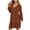 *Brown, variant on Women's Hooded Half-Zip Dress,Ladies Ruffled Mini Dress,Spring and Fall Daily Lounge Outfit For Women,Blue,Size XXL